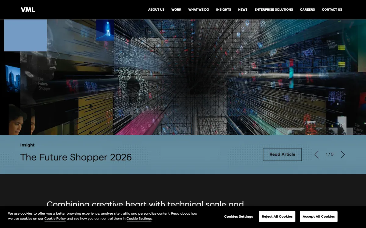 VML homepage, captured September 28, 2026
